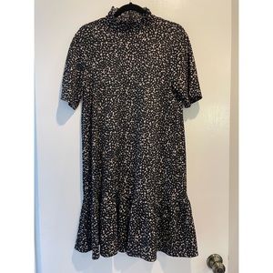 ZARA Mock neck mini dress with ruffled hem